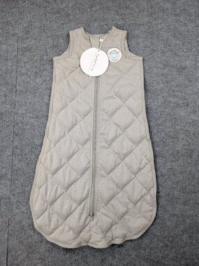 Dreamland Baby Sleep Sack Small 0-6M Oeko-Tex Weight Cotton Gray Two Way Zip